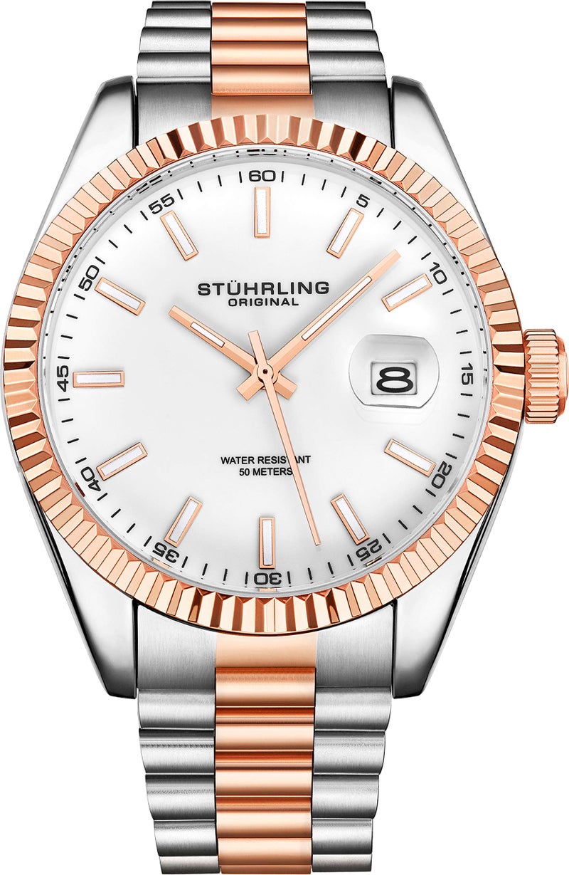 Stuhrling Original Men's Symphony Regent Coronet Stainless Steel Bracelet Watch - Image 1